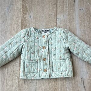 OshKosh B'gosh Kids Quilted Jacket - Light Green Floral